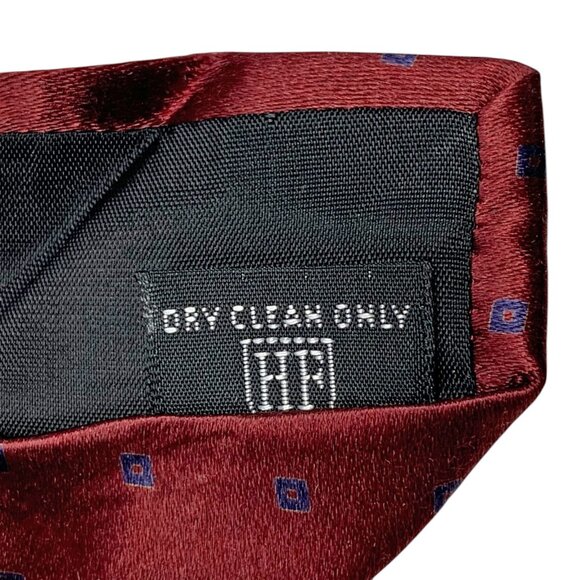 Hickey Freeman Collection Merlot Silk Geometric Necktie Made in Italy 58" x 4" - Picture 7 of 9